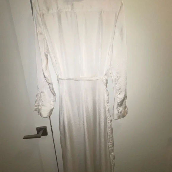 DKNY Long Elegant White Button-Up Dress NWT - Picture 5 of 7
